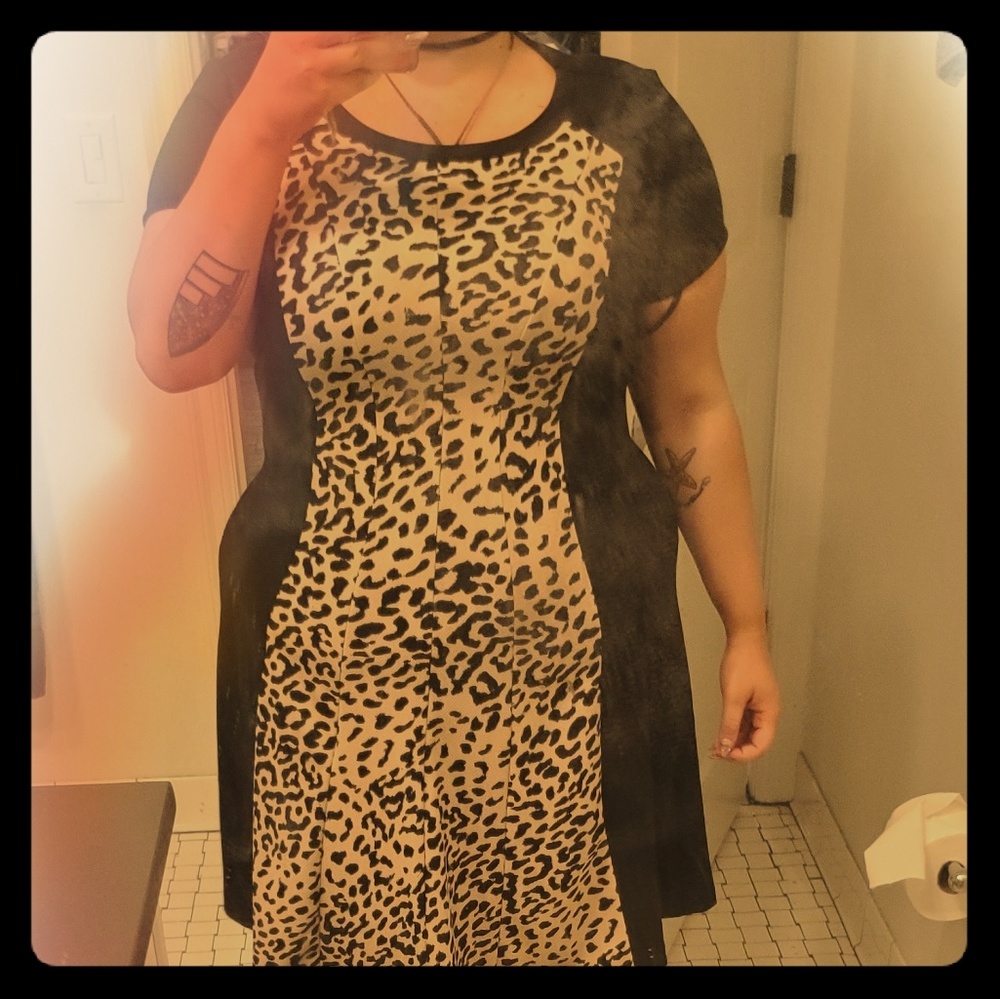 Black Leopard Print Dress